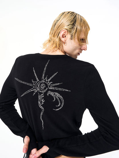 Warm Velour Hand Embroidery Short Zipper Hoodie & Cardigan WN21831