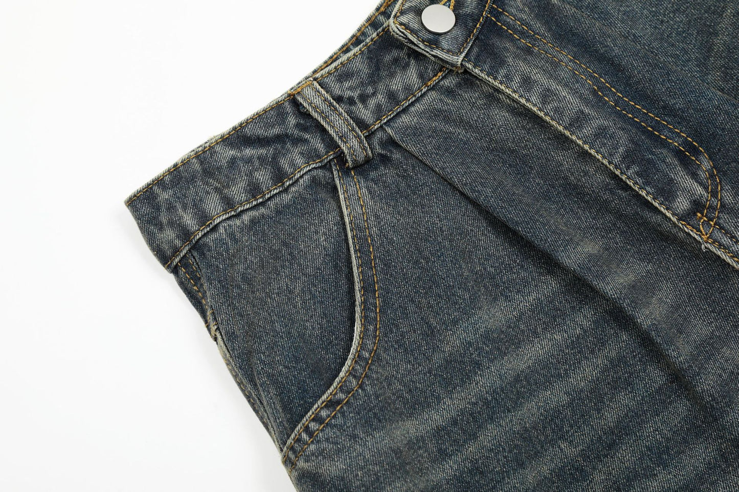 Washed Damage Cargo Pocket Denim Half Pants WN25699