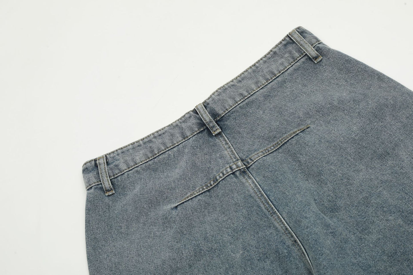 Washed Deconstruction Wide Leg Denim Half Jeans WN26112