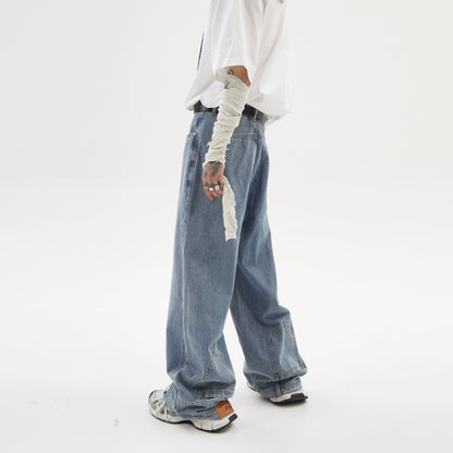 Reverse Design Wide-leg Straight Denim Jeans WN6288