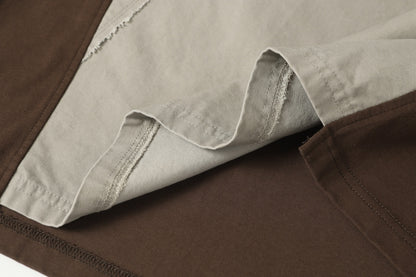 Washed Raw-Edge Splice Short Sleeve T-Shirt WN25743