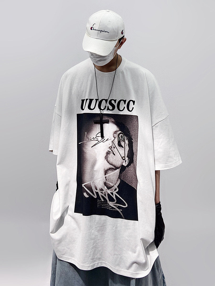 Graphic Print Oversize Short Sleeve T-Shirt WN24016