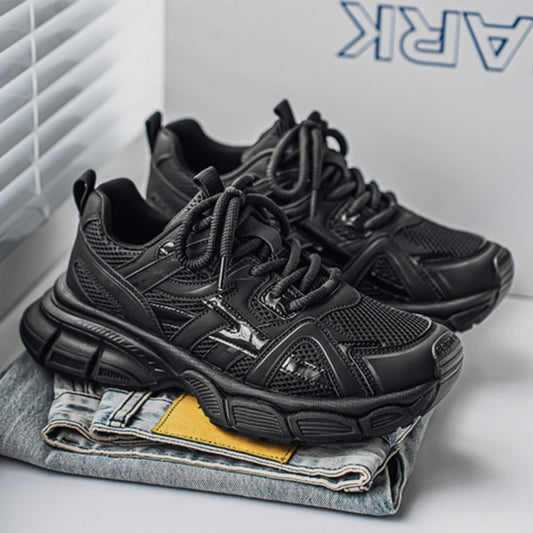 Mesh Panel Chunky Lace-Up Sneakers WN23368