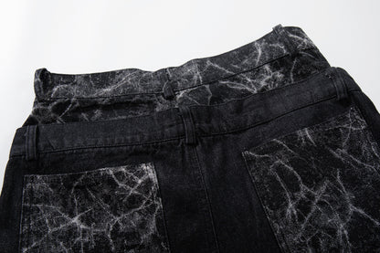 Heavy Wash Workwear Wide Leg Denim Jeans WN25653