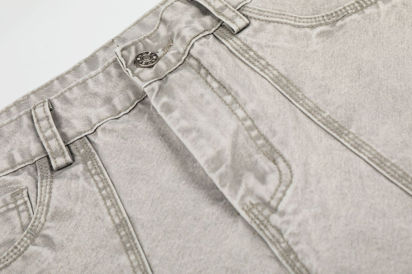 Patch Pocket Washed Wide Leg Denim Jeans WN25947