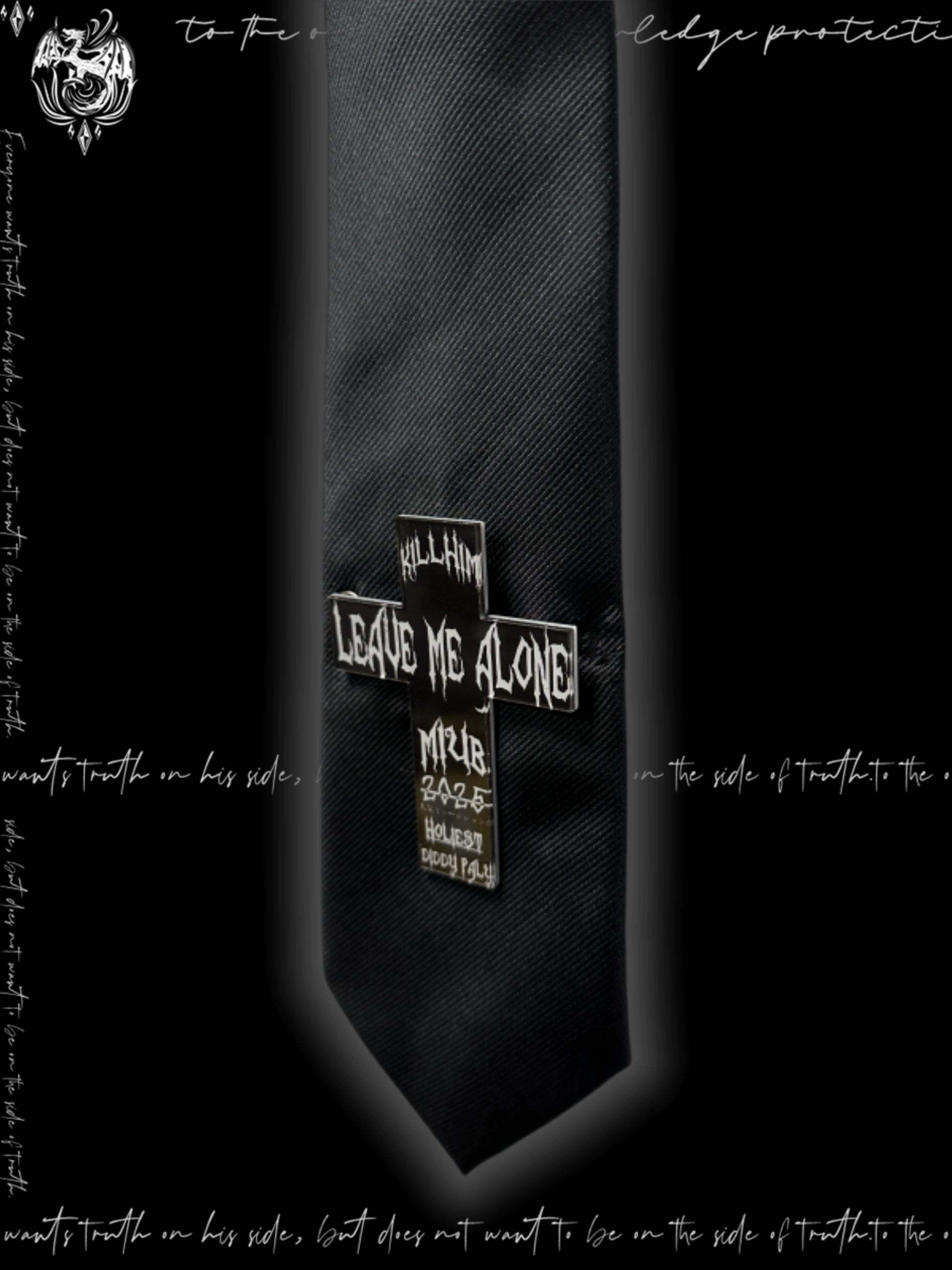 Cross Graphic Letter Design Tie WN20094