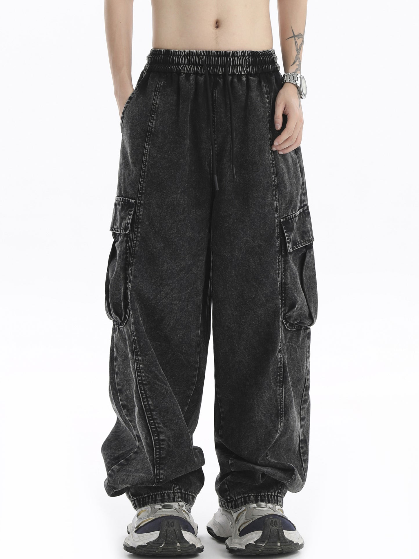 Wide Leg Cargo Denim Pants WN7158