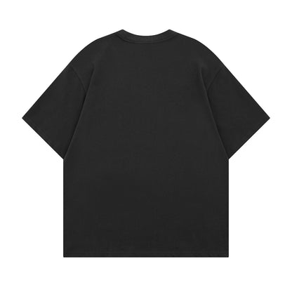 Portrait Graphic Letter Print Short Sleeve T-Shirt WN26822