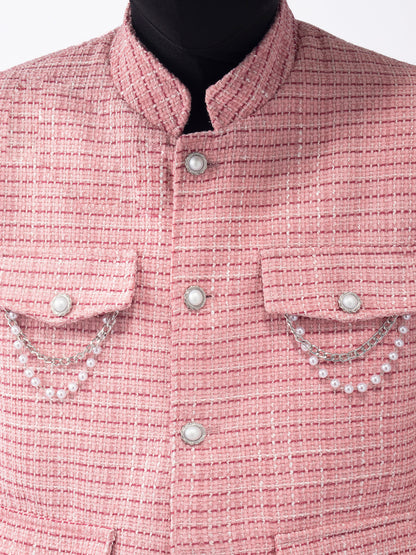 Pearl Beads Chain Pocket Tweed Jacket WN23663