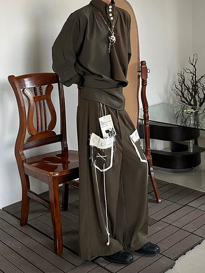 Fringe Draping Wide Leg Pants WN19971