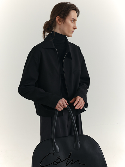 Asymmetric Collar Zipper Jacket WN21636