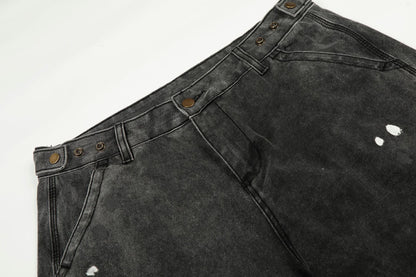 Washed Paint Straight Denim Jeans WN26056