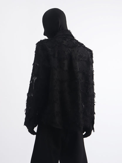 Fringe Texture Pocket Design Long Sleeve Shirt WN23722