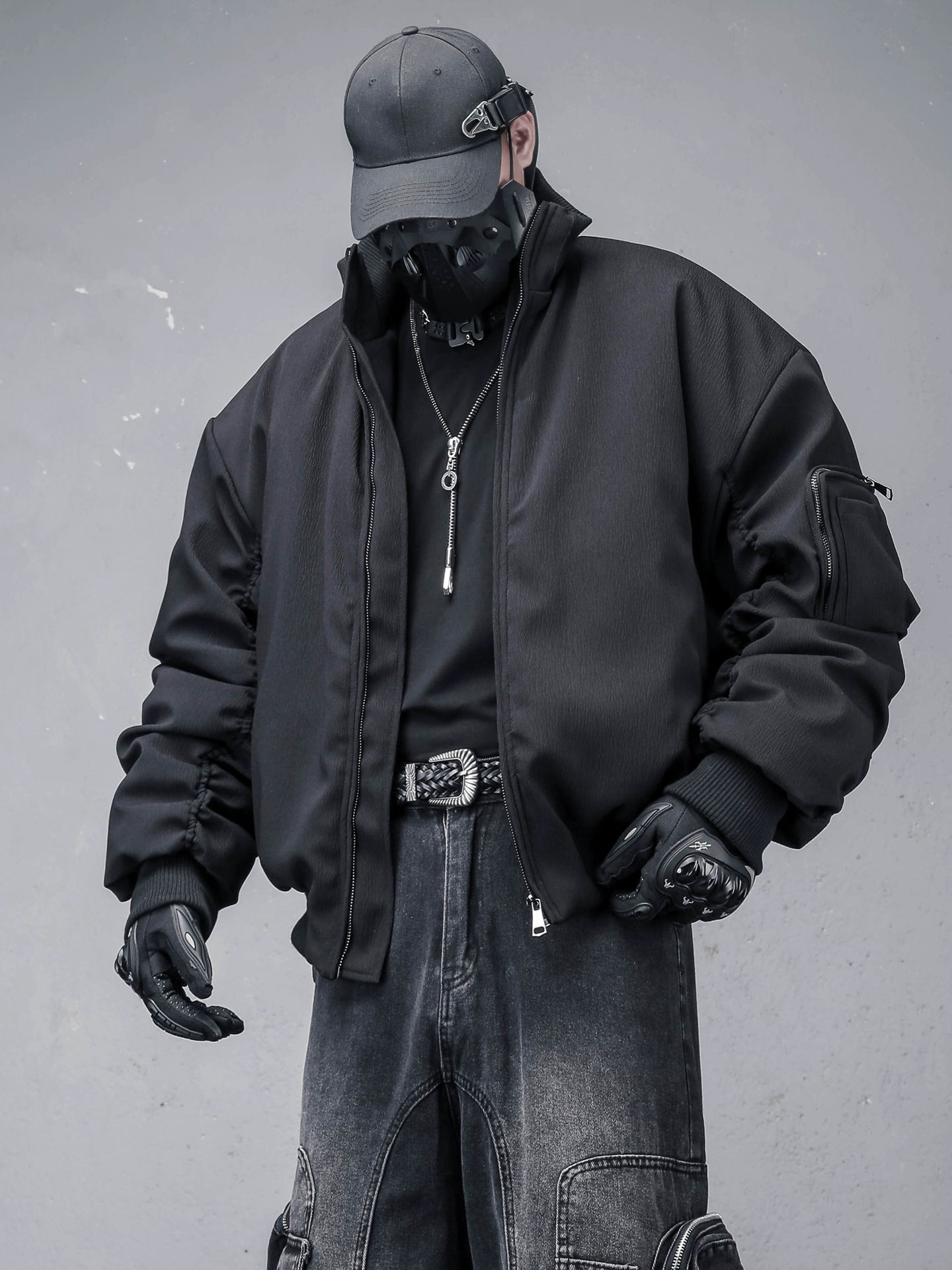 Oversize Stand Neck Short Padded Jacket WN22333