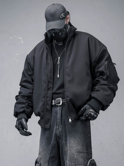 Oversize Stand Neck Short Padded Jacket WN22333