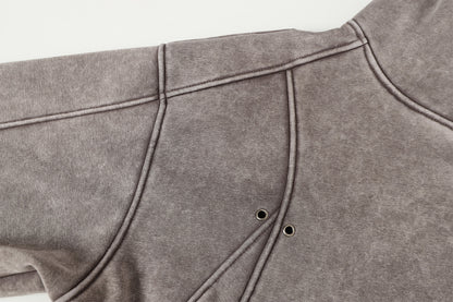 Heavyweight Washed Deconstructed Pullover Hoodie WN23037