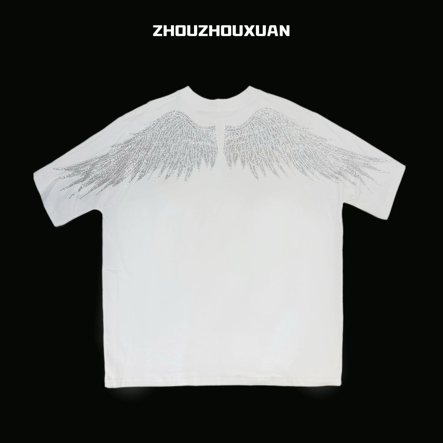 Rhinestone Wing Heavyweight Short Sleeve T-Shirt WN20691