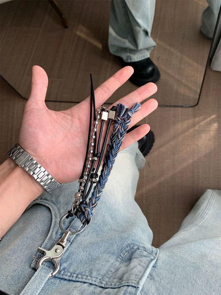Braided Rope Metal Buckle Keychain WN20421