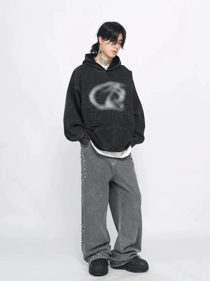 Oversize Letter Design Hoodie WN8734