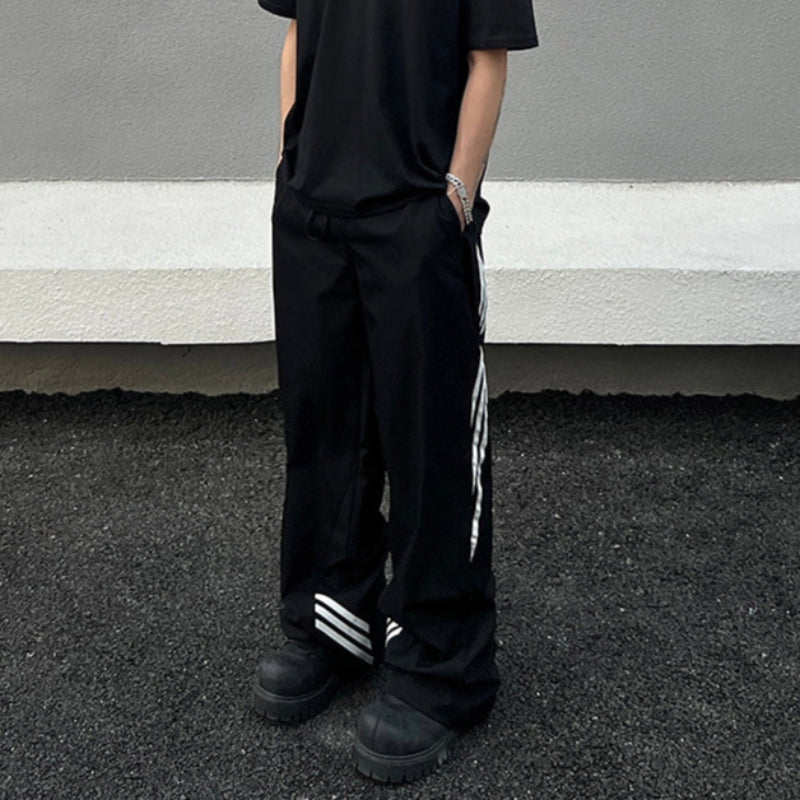 Stripe Patchwork Flare Sporty Pants WN19525