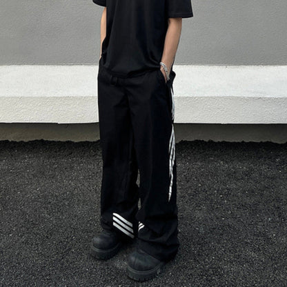 Stripe Patchwork Flare Sporty Pants WN19525