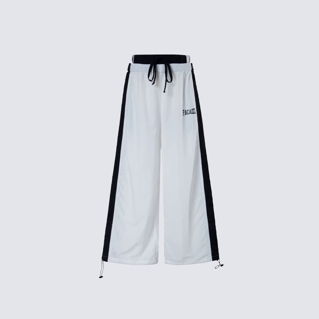 Double Waist Contrast Stripe Wide Leg Sweatpants WN28010