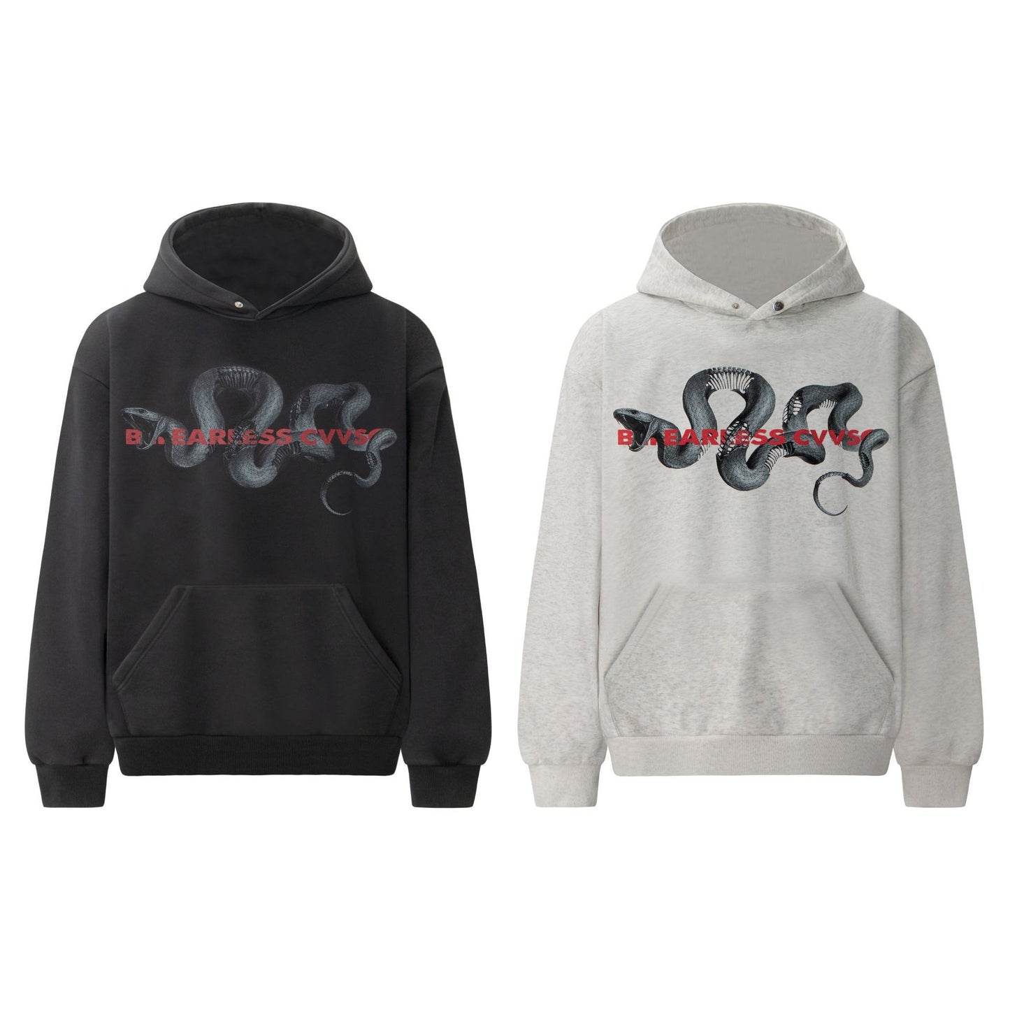 Washed Snake Print Pullover Hoodie WN23061