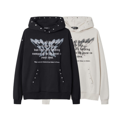 Studs Graphic Print Pocket Hoodie WN28003