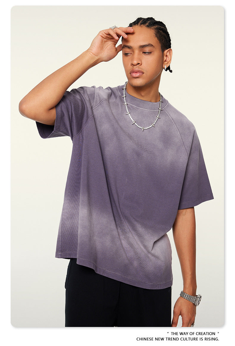 Washed Gradient Raglan Sleeve T-Shirt WN6065