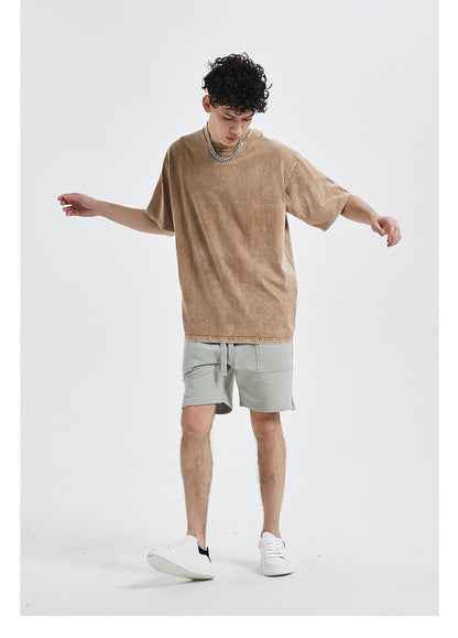 Vintage Dyed Oversize Short-sleeve T-shirt & Vintage Dyed Short Sweatpants Setup WN6631