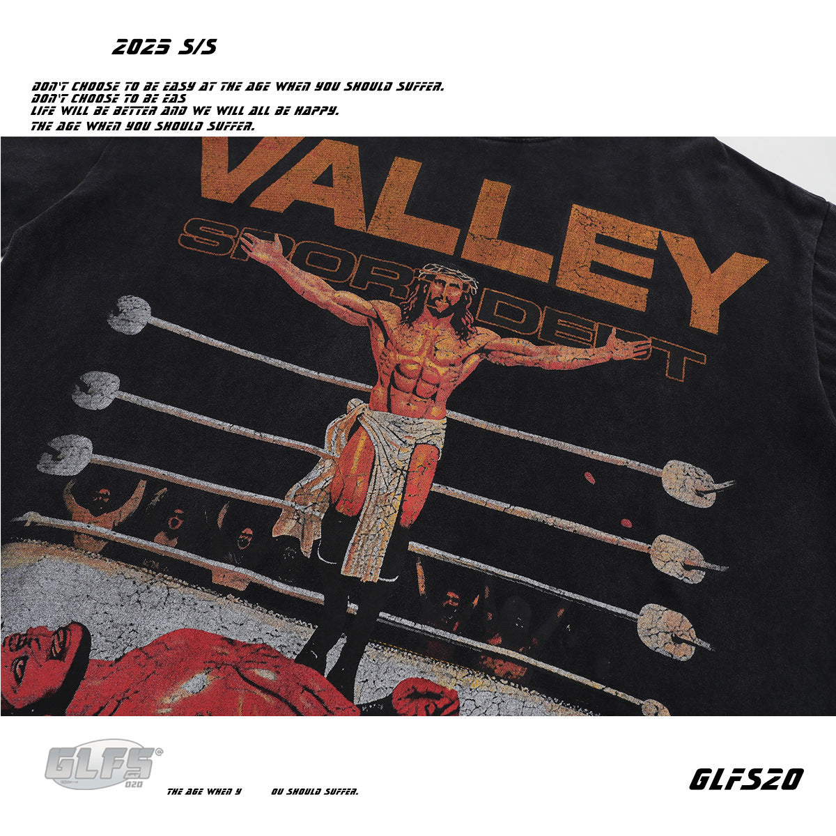 Wrestling Print Graphic Short Sleeve T-Shirt WN26458