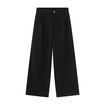 Zipper Cropped Jacket & Wide Leg Trousers Setup WN24887