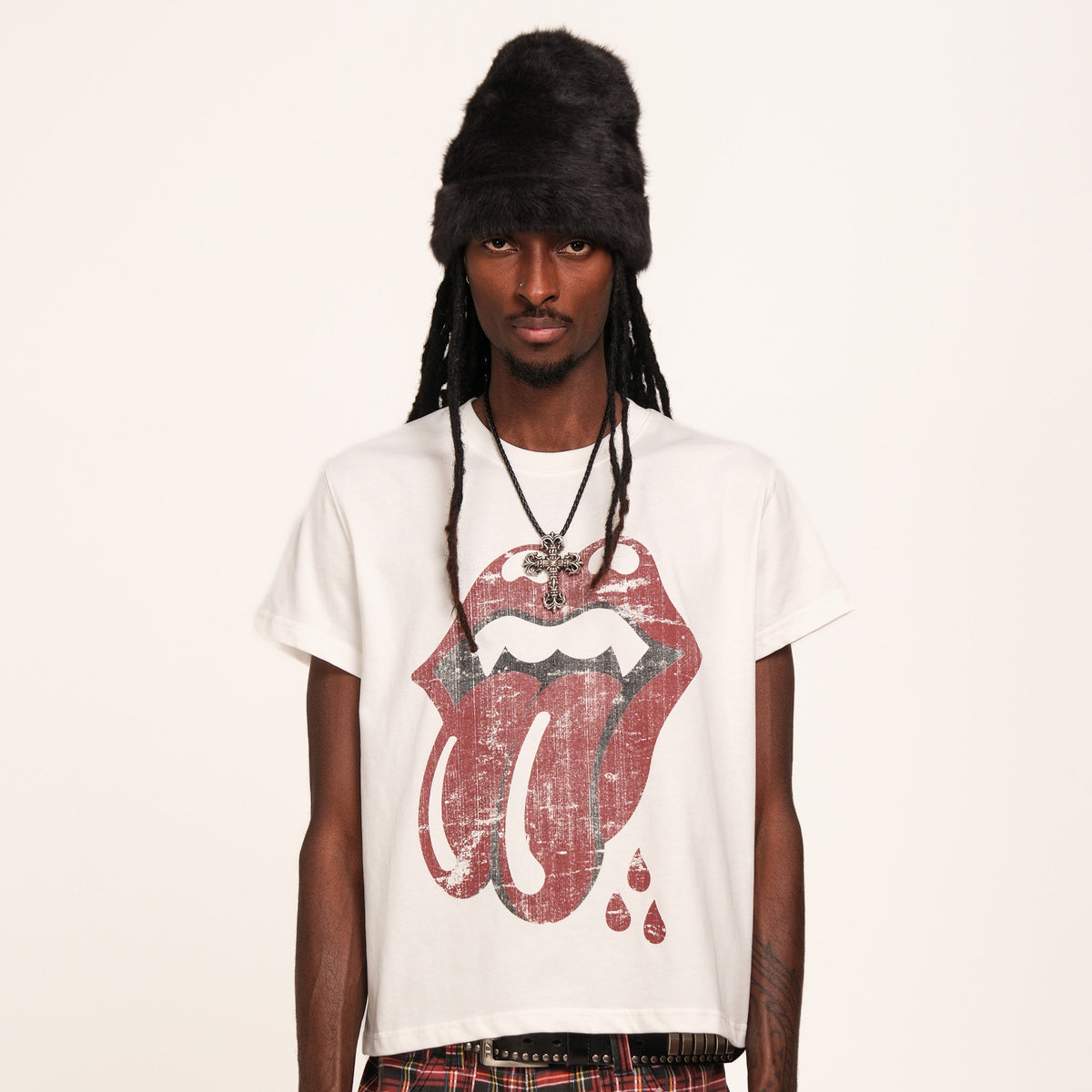 Lip Crack Letter Short Sleeve T-Shirt WN26656