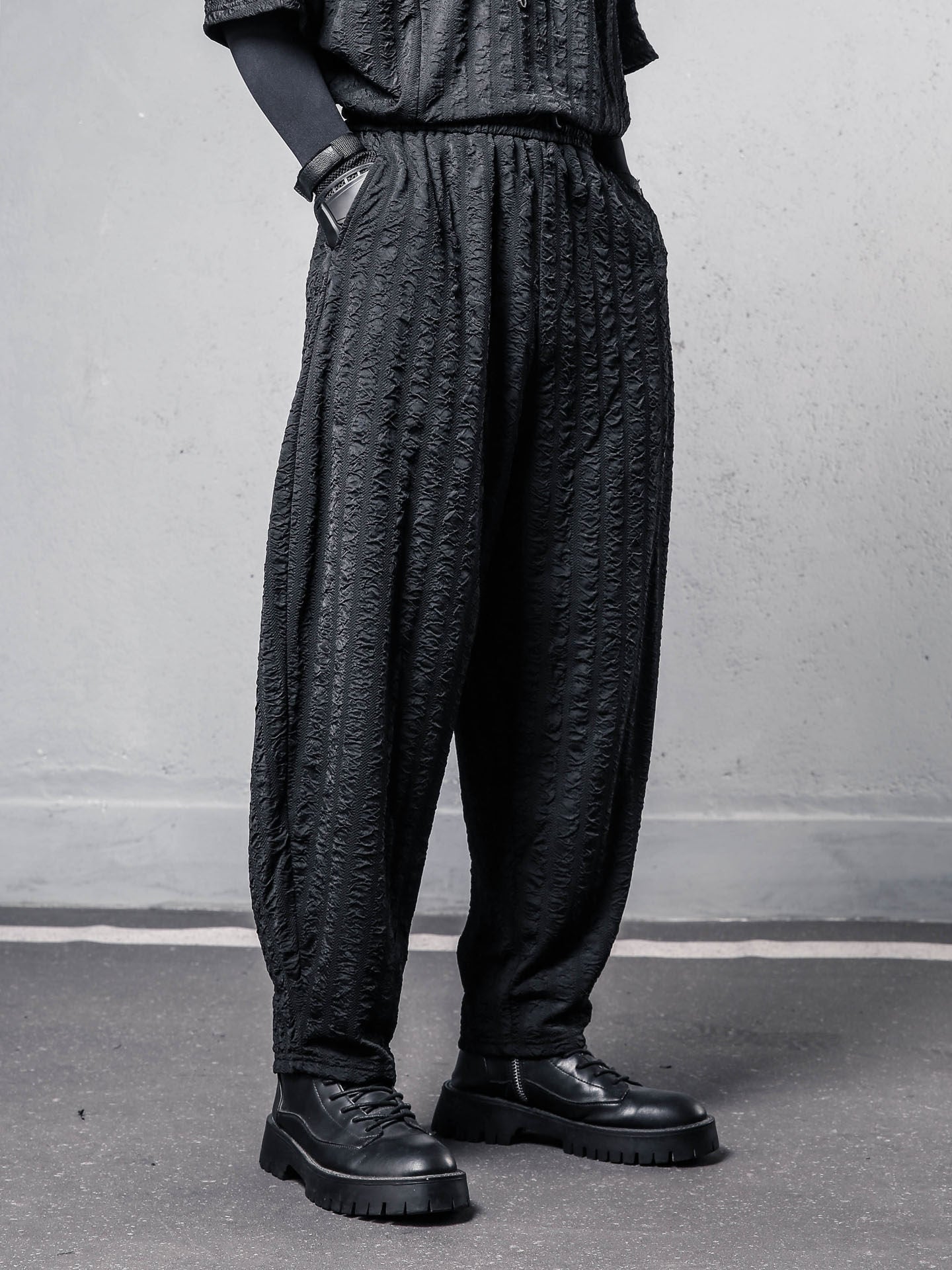 Texture Draped Harem Pants WN22541
