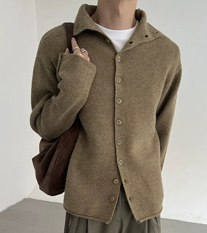 Button Stand-Neck Knit Cardigan WN21634