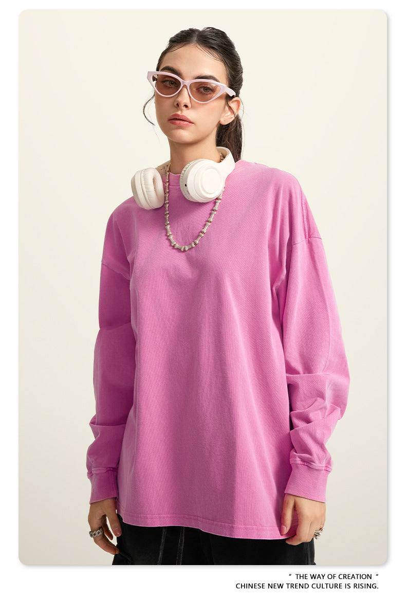 Oversize Washed Long Sleeve T-Shirt WN6052