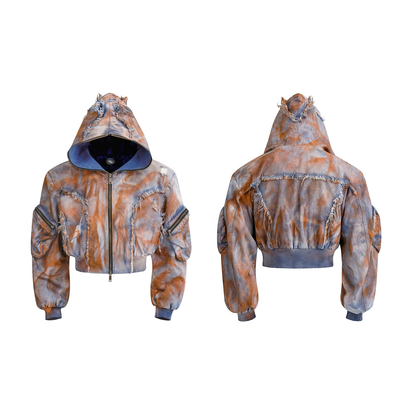 Mud-Dye Raw Hem Utility Hooded Jacket & Pants Setup WN20382