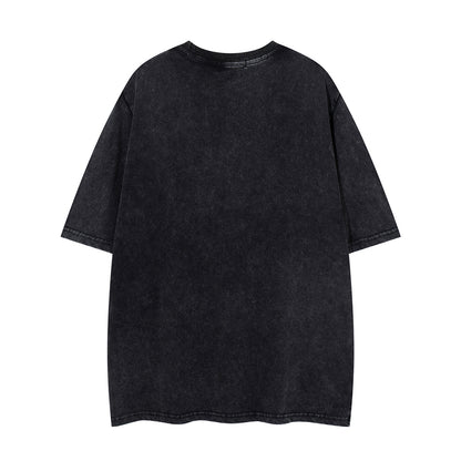 Washed Skeleton Letter Short Sleeve T-Shirt WN26757