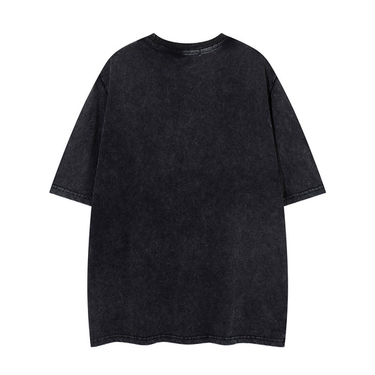 Washed Skeleton Letter Short Sleeve T-Shirt WN26757