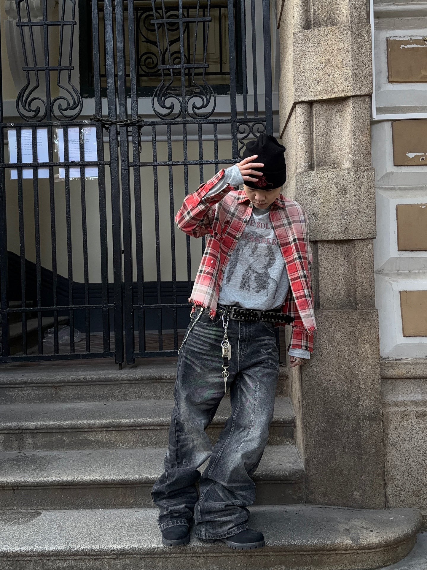 Washed Straight Denim Jeans WN24390