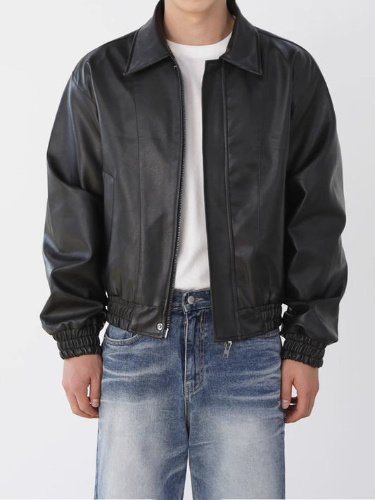 Zipper PU Leather Jacket WN6766