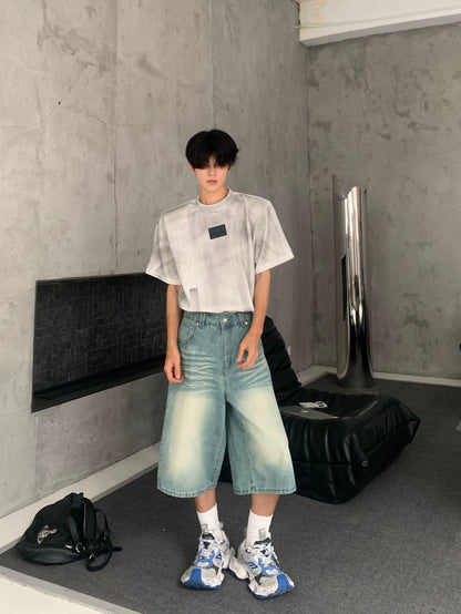 Deconstructed Metal Zipper Design Short Sleeve T-Shirt WN19780