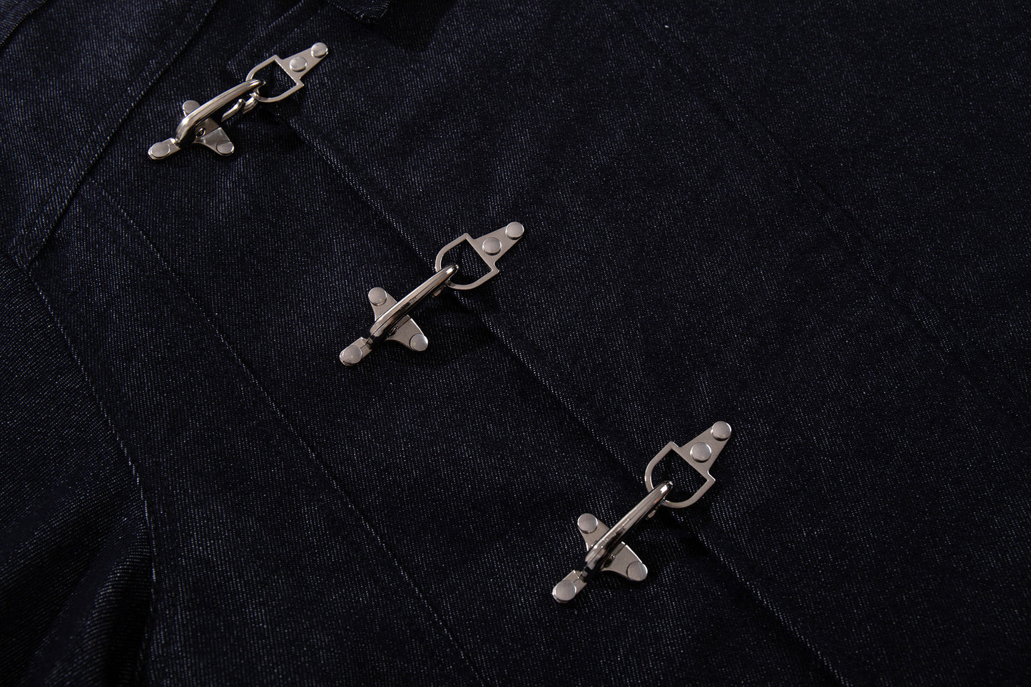 Washed Raw Denim Metal Buckle Jacket & Wide Leg Denim Jeans Setup WN23048