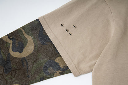 Fake Layered Camo Damage Print Long Sleeve T-Shirt WN25740