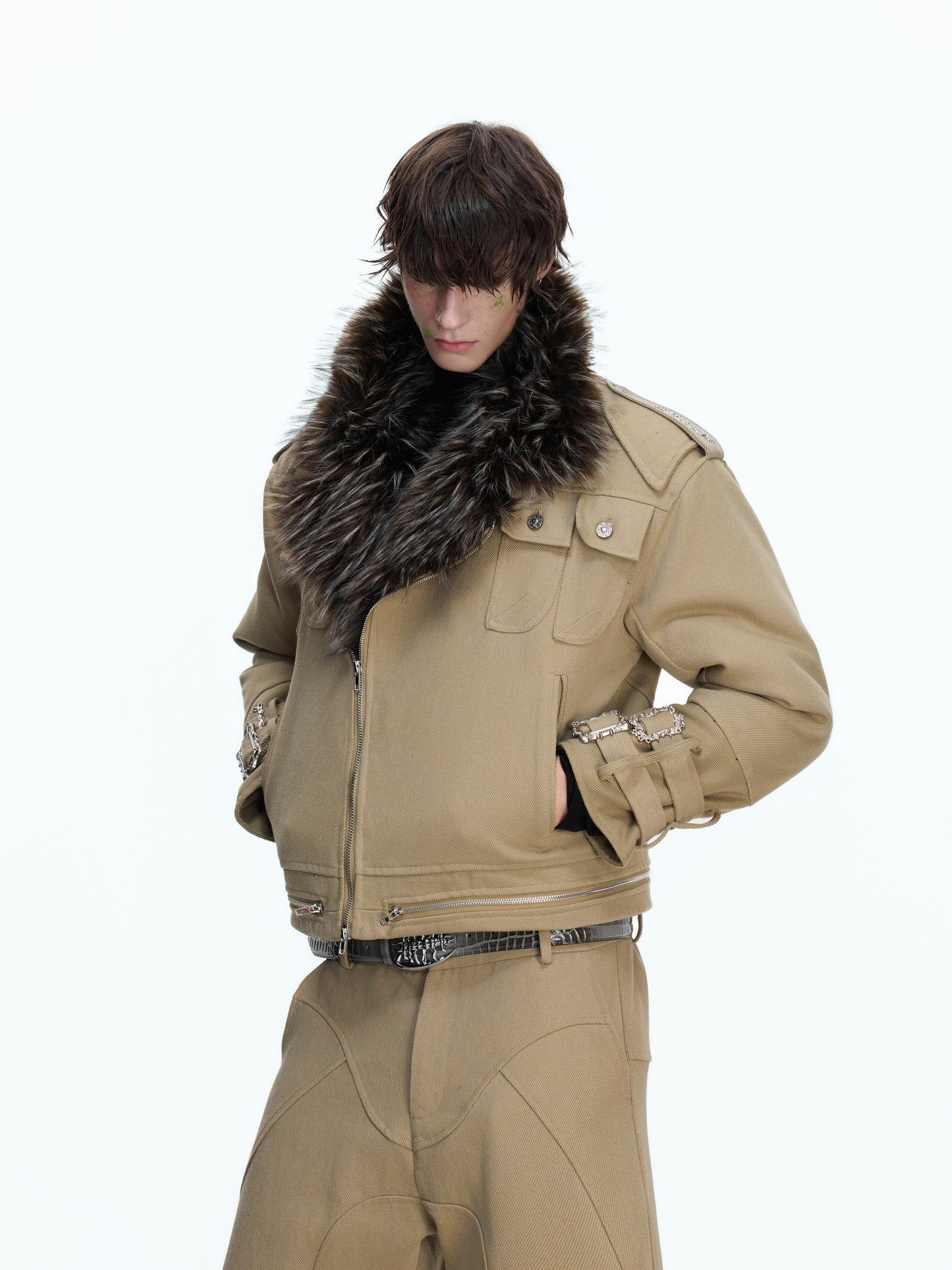 Heavy Canvas Reversible Fake Fur Jacket WN22662