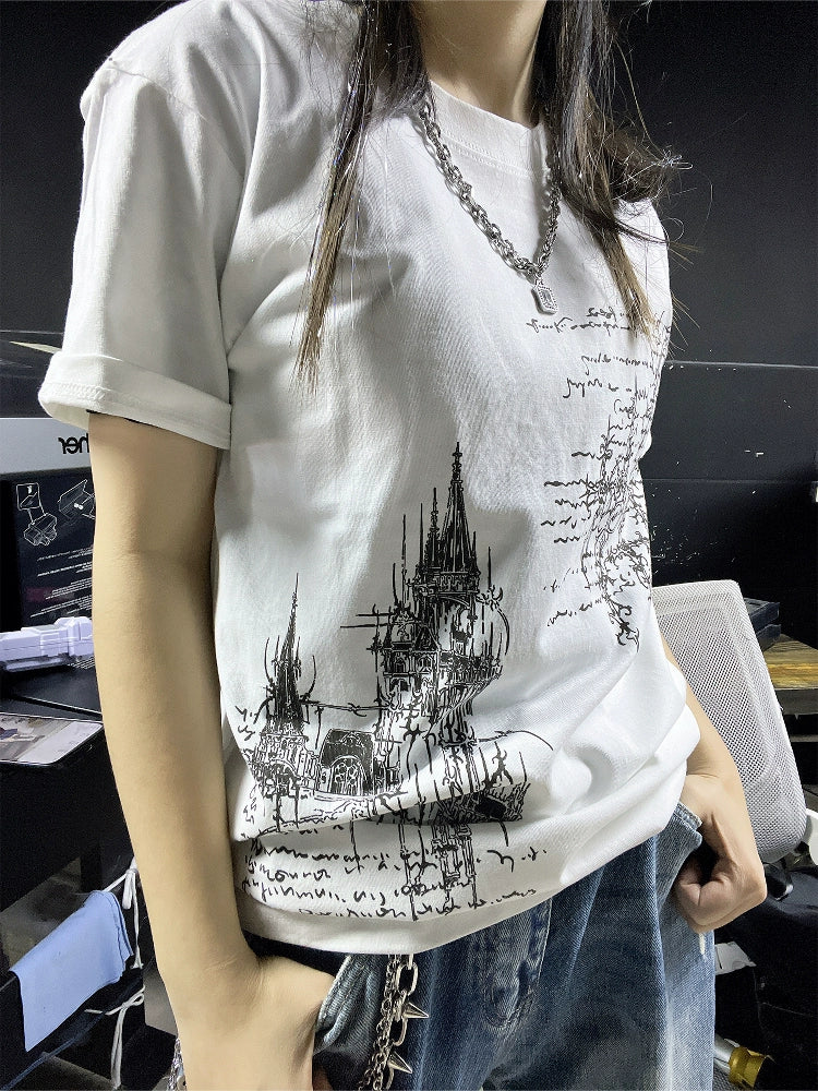 Graphic Design Oversize Short Sleeve T-Shirt WN16736