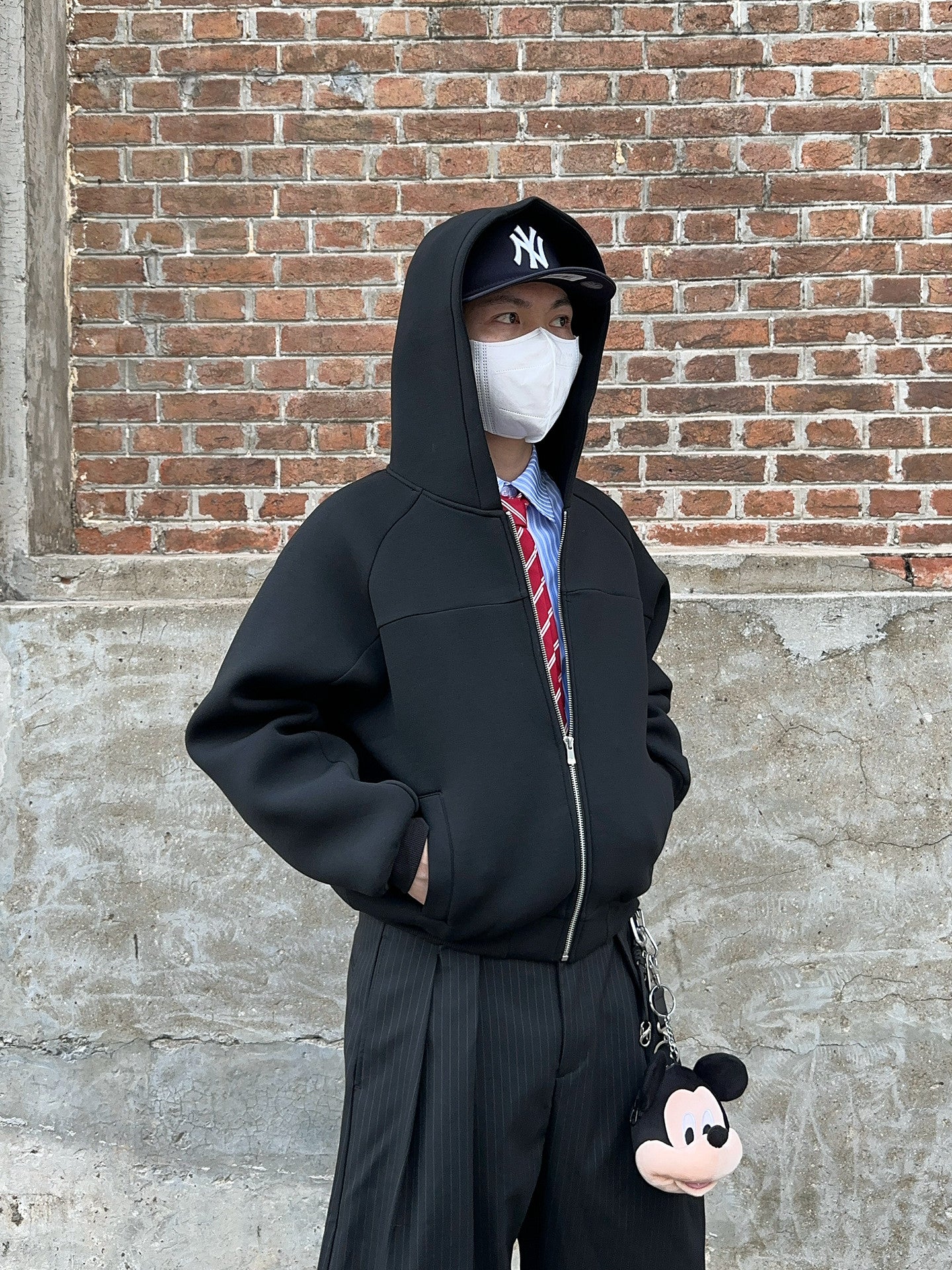 Space Cotton Air Layer Oversize Short Zipper Hoodie WN24361