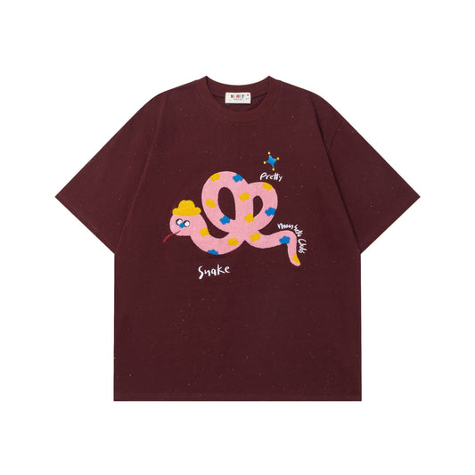 Cartoon Snake Print Short Sleeve T-Shirt WN26756