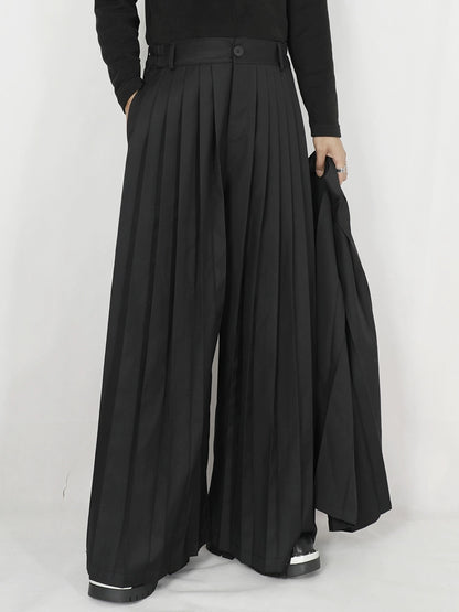 Pleats Detachable Skirted Wide Leg Trousers WN20191