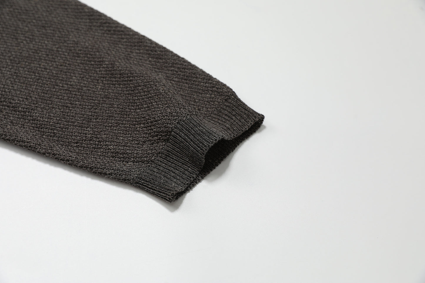 Openwork Linen Henley Neck Knit Sweater WN25712